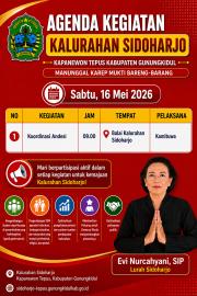 Agenda Kegiatan Tanggal 16 Mei 2026 Pemerintah Kalurahan Sidoharjo